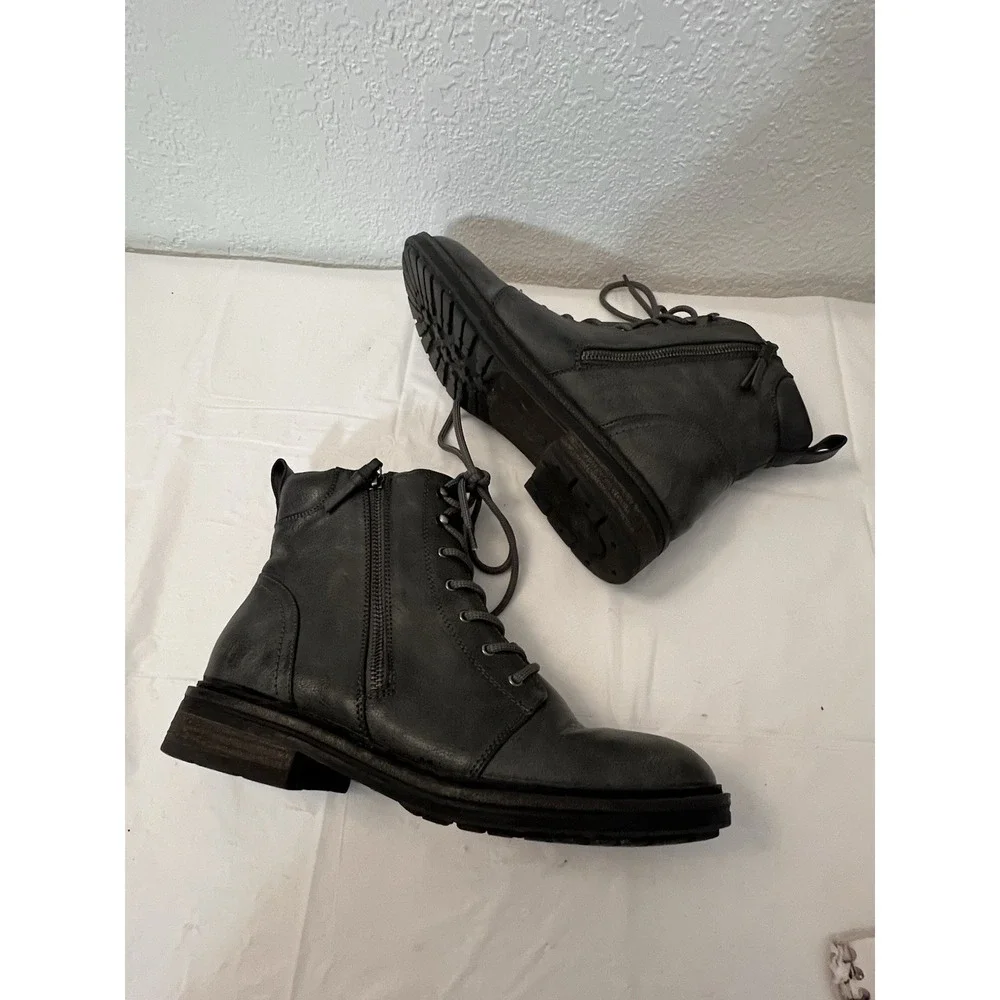 Baretraps‎ AMYSUE Womens Boots Gray Size 9.5M Side Zip Moto Biker Ankle